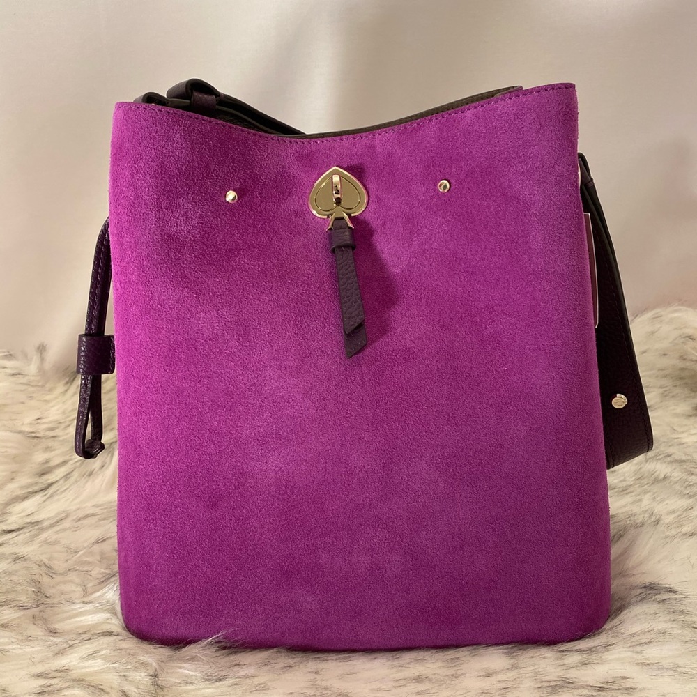 NWT Kate Spade Large Bucket Marti Suede💜
